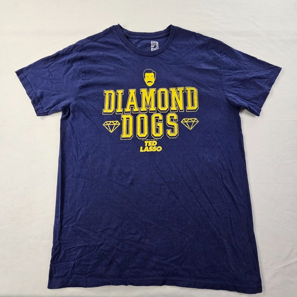 Diamond Dogs Ted Lasso Blue Short Sleeve Cotton T-Shirt Men's L